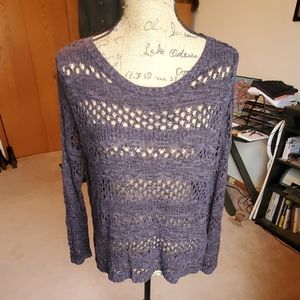 Garage charcoal gray open knit sweater size Small